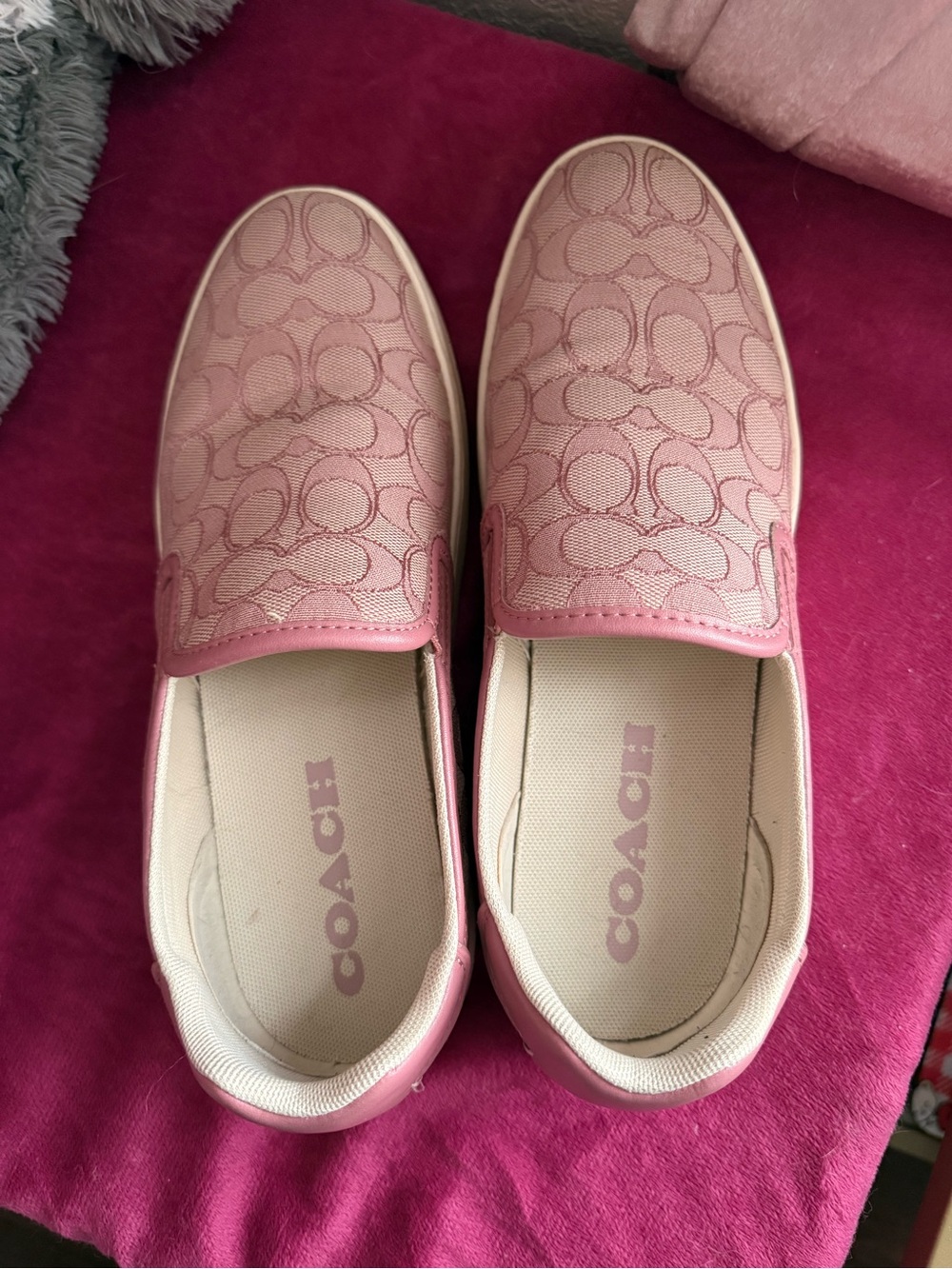 Coach Wells Slip-On Sneakers In Pink Size 9.5 View 6